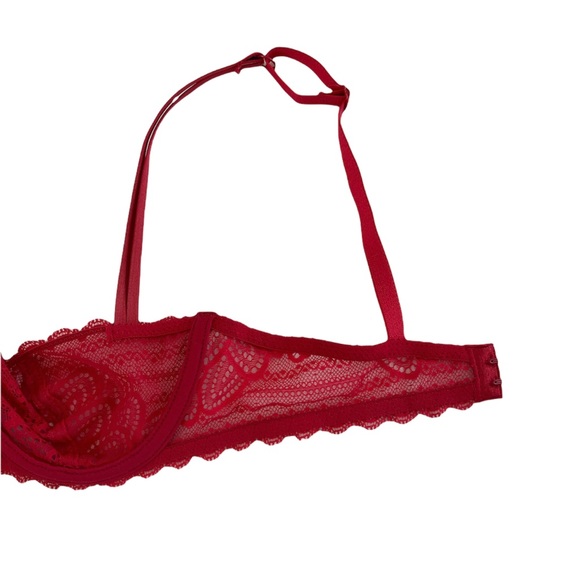 Chantelle Merci Demi Underwire Bra Style 1745 Size 32B Ruby Red - Picture 10 of 15